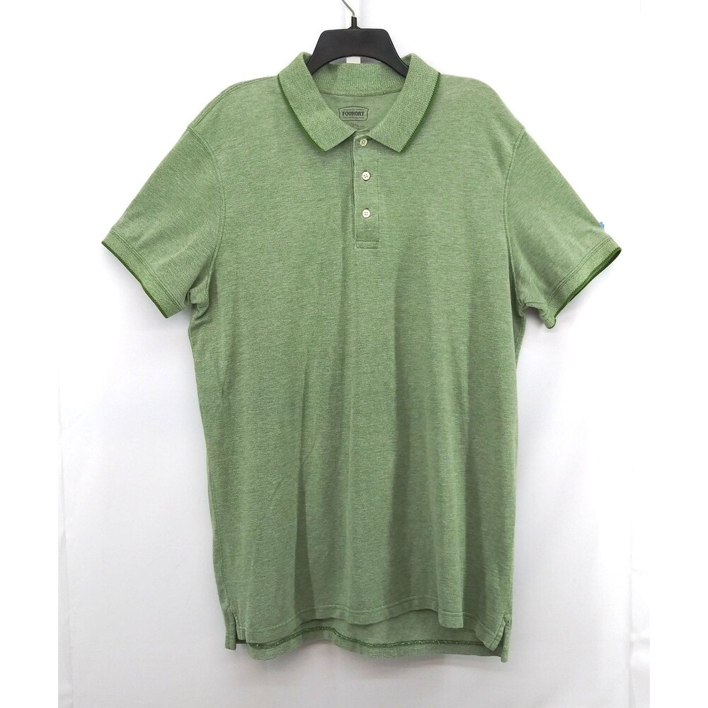 Foundry Polo Shirt Men Size XLT Green Collared Short Sleeve Rugby Golf Outdoors